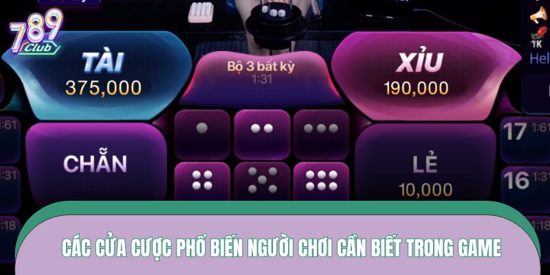 Các cửa cược phổ biến người chơi cần biết trong game